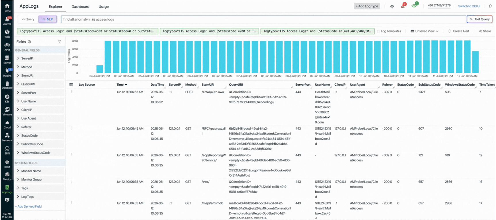NLP log search NLP log search