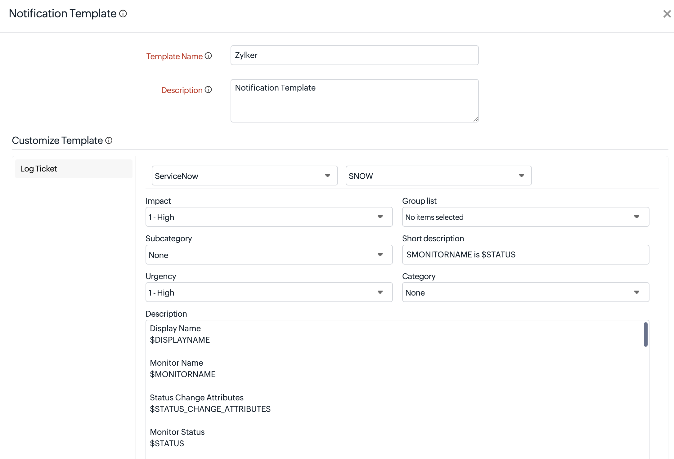 Add Notification Template