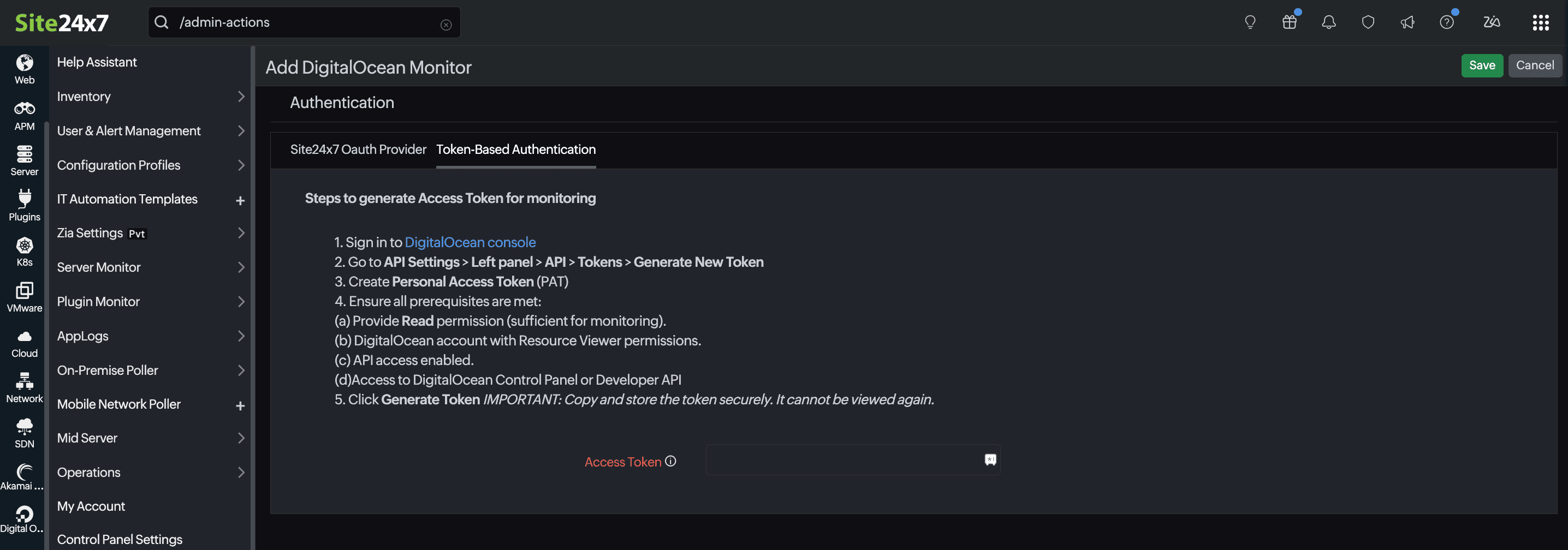 Enter access token