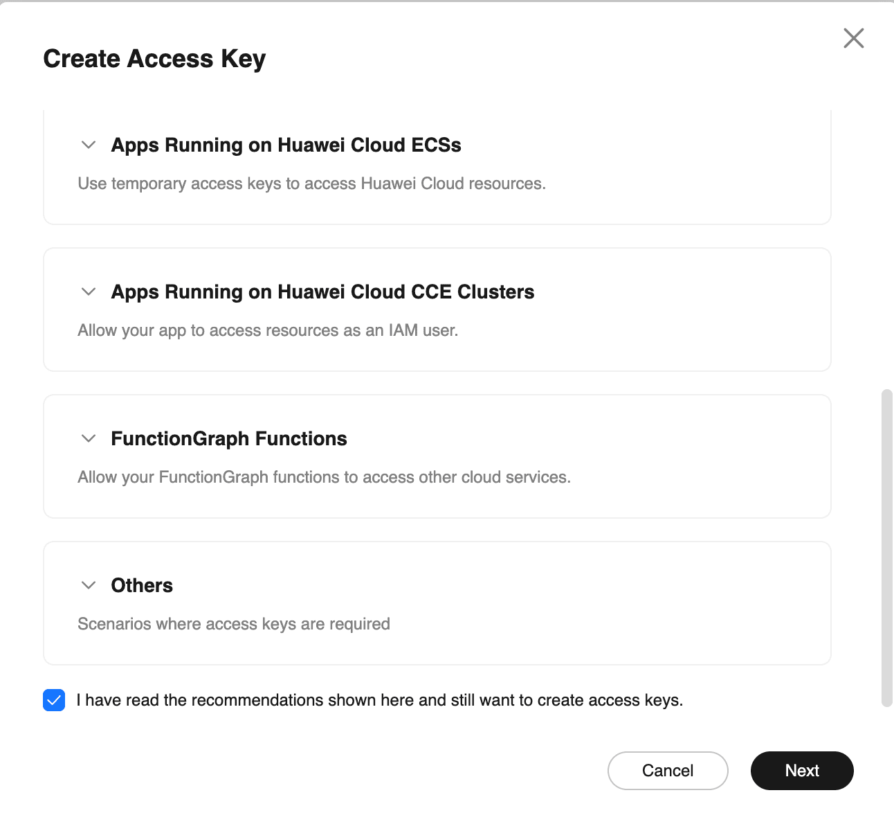 create key