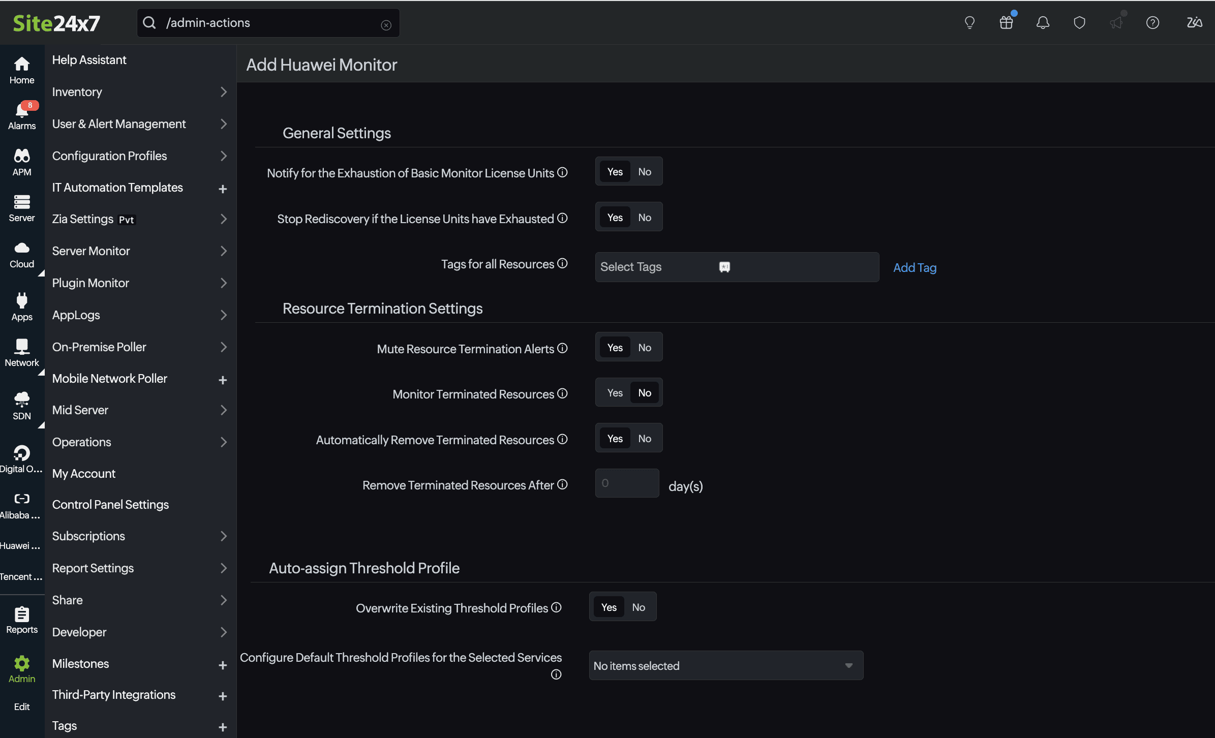 General settings