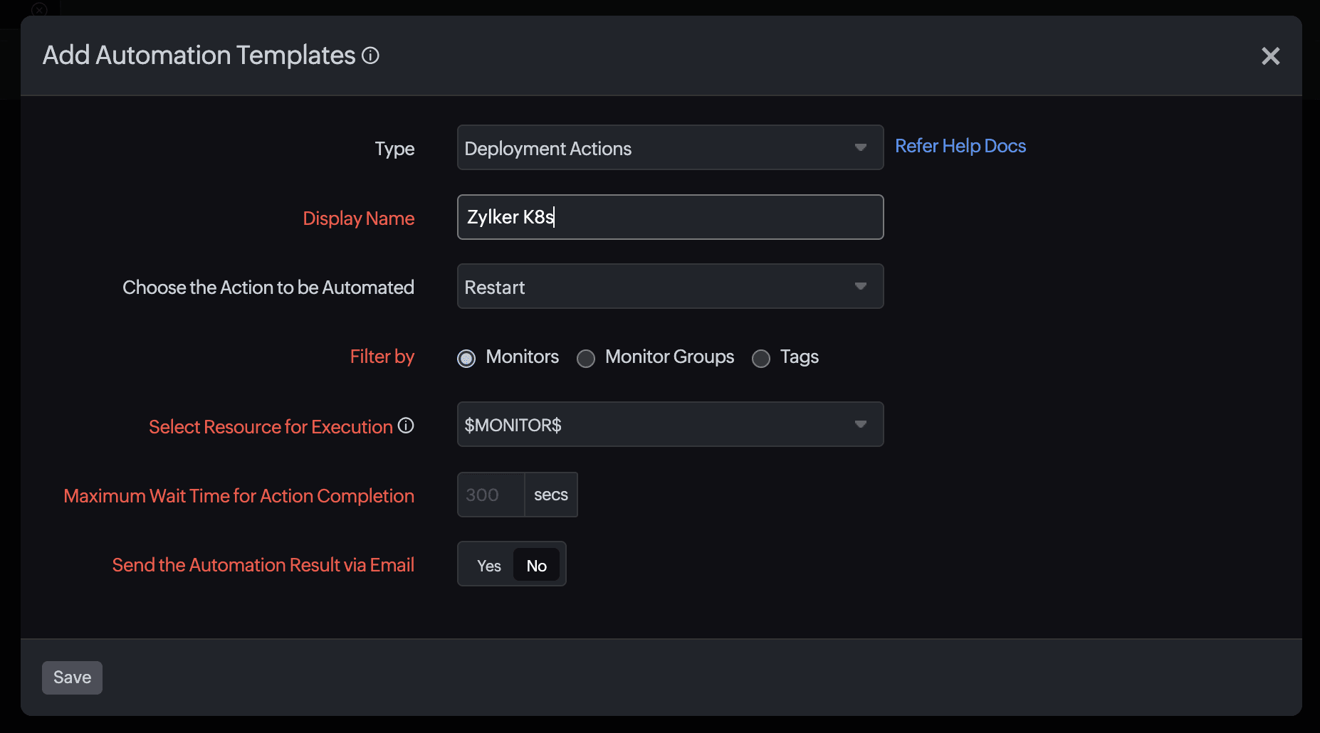 Kubernetes automation template