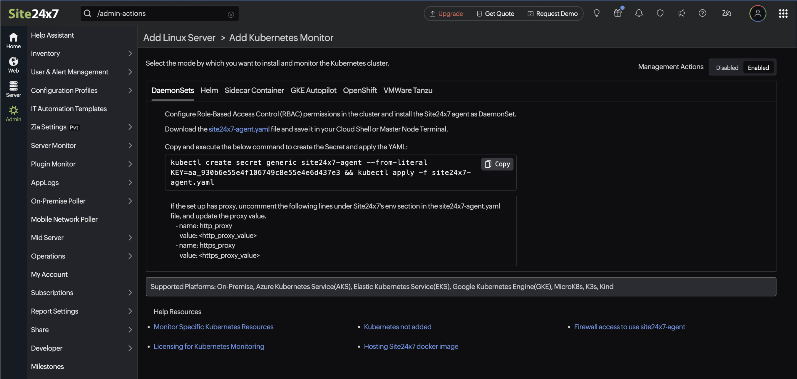 Add K8s Management Actions