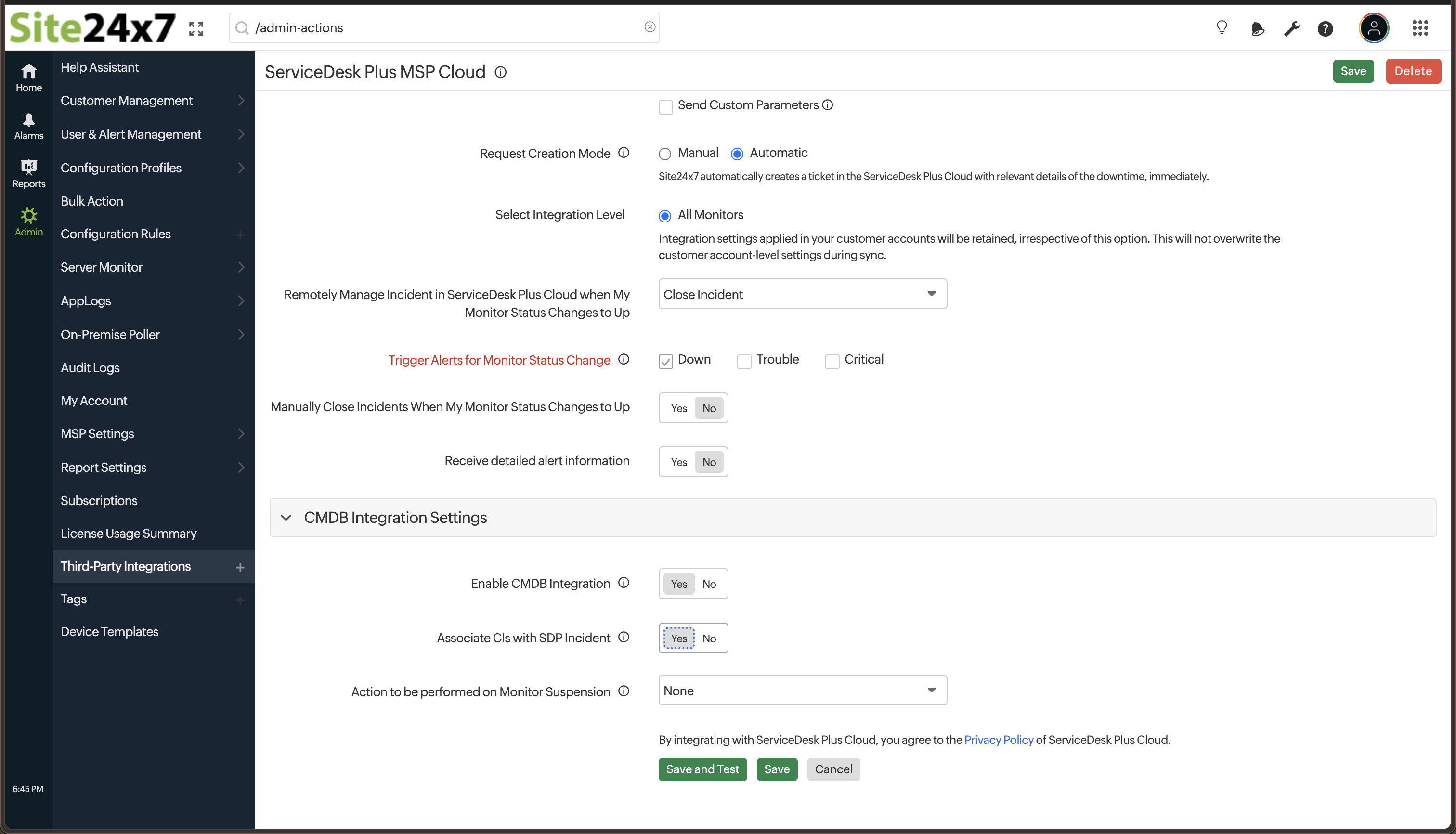 SDP MSP Cloud CMDB