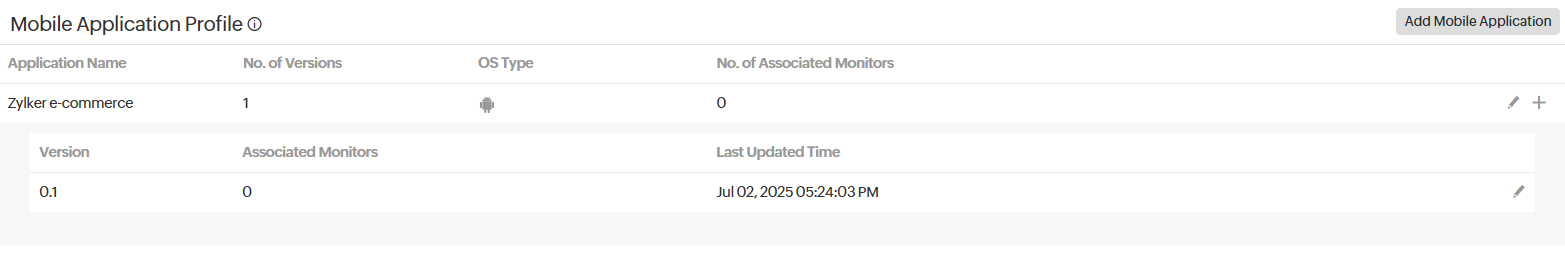 Add Mobile Application Profile - Edit