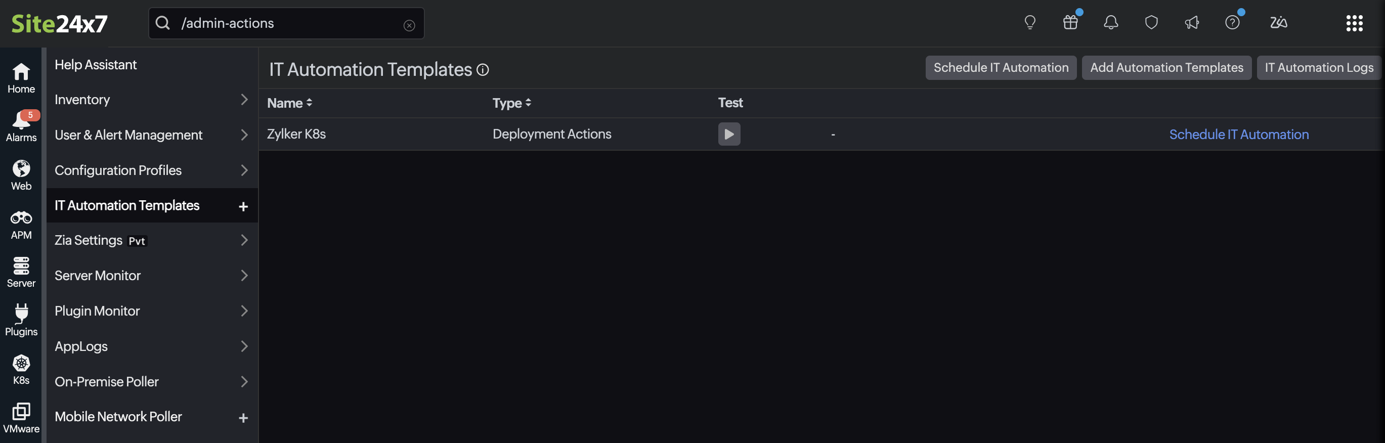 View automation template